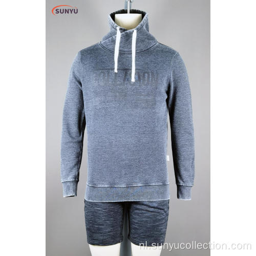 Heren Longsleeve Standcollar Sweatshirt zonder kap